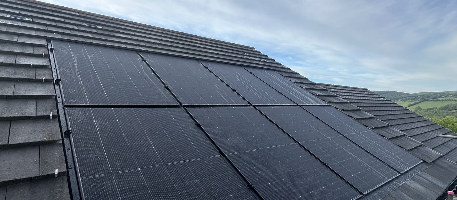 All-black in-roof solar panels at Highfields, South Wales